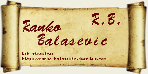 Ranko Balašević vizit kartica
